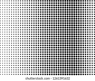 Abstract futuristic halftone pattern. Comic background. Dotted backdrop with circles, dots, point large scale. Design element for web banners, posters, cards, wallpapers, sites. Black and white color