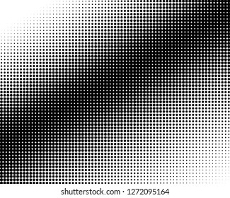 Abstract futuristic halftone pattern. Comic background. Dotted backdrop with circles, dots, point small scale. Design element for web banners, posters, cards, wallpapers, sites. Black and white color