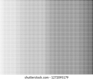 Abstract futuristic halftone pattern. Comic background. Dotted backdrop with circles, dots, point small scale. Design element for web banners, posters, cards, wallpapers, sites. Black and white color