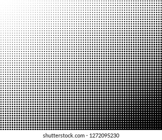 Abstract futuristic halftone pattern. Comic background. Dotted backdrop with circles, dots, point small scale. Design element for web banners, posters, cards, wallpapers, sites. Black and white color