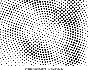 Abstract futuristic halftone pattern. Comic background. Dotted backdrop with circles, dots, point large scale. Design element for web banners, posters, cards, wallpapers, sites. Black and white color