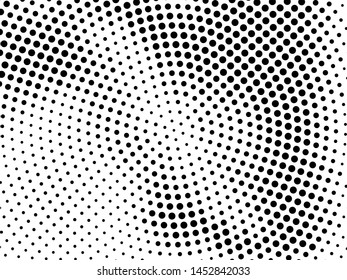 Abstract futuristic halftone pattern. Comic background. Dotted backdrop with circles, dots, point large scale. Design element for web banners, posters, cards, wallpapers, sites. Black and white color