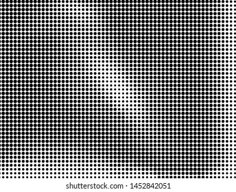 Abstract futuristic halftone pattern. Comic background. Dotted backdrop with circles, dots, point large scale. Design element for web banners, posters, cards, wallpapers, sites. Black and white color