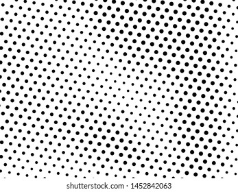 Abstract futuristic halftone pattern. Comic background. Dotted backdrop with circles, dots, point large scale. Design element for web banners, posters, cards, wallpapers, sites. Black and white color