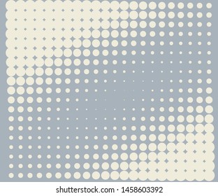 Abstract futuristic halftone pattern. Comic background. Dotted backdrop with circles, dots, point large scale. Design element for web banners, posters, cards, wallpapers, sites. Gray white color
