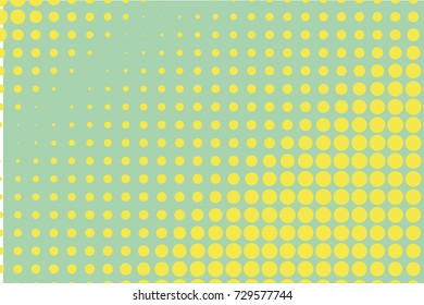 Abstract futuristic halftone pattern. Comic background. Dotted backdrop with circles, dots, point large scale. Design element for web banners, posters, cards, wallpapers, sites.Green, yellow color