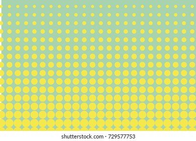Abstract futuristic halftone pattern. Comic background. Dotted backdrop with circles, dots, point large scale. Design element for web banners, posters, cards, wallpapers, sites.Green, yellow color