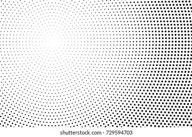 Abstract futuristic halftone pattern. Comic background. Dotted backdrop with circles, dots, point small scale. Design element for web banners, posters, cards, wallpapers, sites. Black and white color