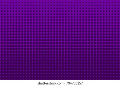 Abstract futuristic halftone pattern. Comic background. Dotted backdrop with circles, dots, point large scale. Design element for web banners, posters, cards, wallpapers, sites. Dark purple color