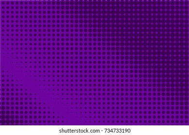 Abstract futuristic halftone pattern. Comic background. Dotted backdrop with circles, dots, point large scale. Design element for web banners, posters, cards, wallpapers, sites. Dark purple color