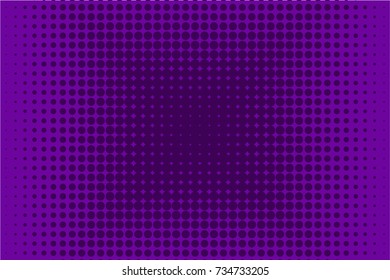 Abstract futuristic halftone pattern. Comic background. Dotted backdrop with circles, dots, point large scale. Design element for web banners, posters, cards, wallpapers, sites. Dark purple color