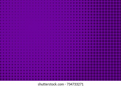 Abstract futuristic halftone pattern. Comic background. Dotted backdrop with circles, dots, point large scale. Design element for web banners, posters, cards, wallpapers, sites. Dark purple color
