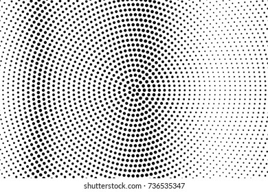 Abstract futuristic halftone pattern. Comic background. Dotted backdrop with circles, dots, point large scale. Design element for web banners, posters, cards, wallpapers, sites. Black and white color