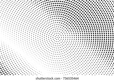 Abstract futuristic halftone pattern. Comic background. Dotted backdrop with circles, dots, point large scale. Design element for web banners, posters, cards, wallpapers, sites. Black and white color