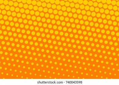  Abstract futuristic halftone pattern. Comic background. Dotted backdrop with circles, dots, point large scale. Design element for web banners, posters, cards, wallpapers, sites. Yellow, orange color