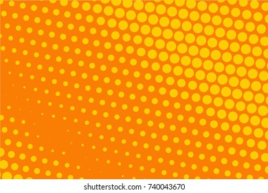  Abstract futuristic halftone pattern. Comic background. Dotted backdrop with circles, dots, point large scale. Design element for web banners, posters, cards, wallpapers, sites. Yellow, orange color 