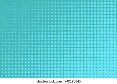 Abstract futuristic halftone pattern. Comic background. Dotted backdrop with circles, dots, point large scale. Design element for web banners, posters, cards, wallpapers, sites. Bright blue color