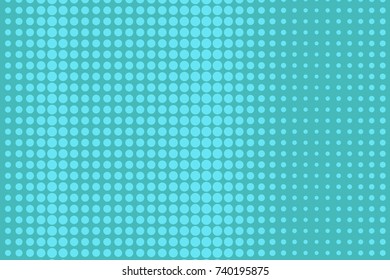 Abstract futuristic halftone pattern. Comic background. Dotted backdrop with circles, dots, point large scale. Design element for web banners, posters, cards, wallpapers, sites. Bright blue color