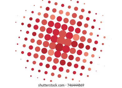 Abstract futuristic halftone pattern. Comic background. Dotted backdrop with circles, dots, point large scale. Design element for web banners, posters, cards, wallpapers, sites. Pink, beige, red color