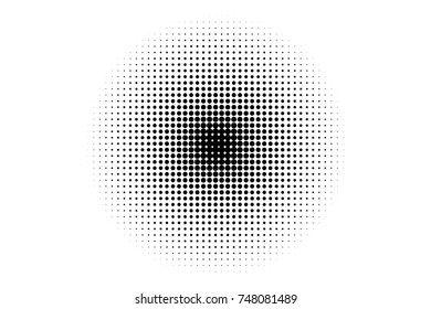 Abstract futuristic halftone pattern. Comic background. Dotted backdrop with circles, dots, point small scale. Design element for web banners, posters, cards, wallpapers, sites. Black and white color