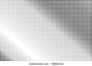 Abstract futuristic halftone pattern. Comic background. Dotted backdrop with circles, dots, point small scale. Design element for web banners, posters, cards, wallpapers, sites. Black and white color