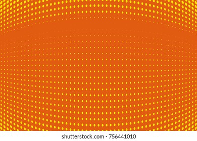 Abstract futuristic halftone pattern. Comic background. Dotted backdrop with circles, dots, point large scale. Design element for web banners, posters, cards, wallpapers, sites.Yellow, orange color
