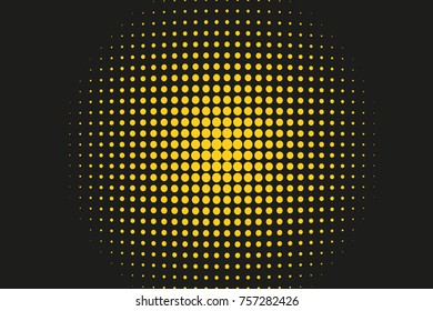 Abstract futuristic halftone pattern. Comic background. Dotted backdrop with circles, dots, point large scale. Design element for web banners, posters, cards, wallpapers, sites. Black, yellow color