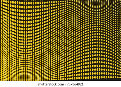 Abstract futuristic halftone pattern. Comic background. Dotted backdrop with circles, dots, point large scale. Design element for web banners, posters, cards, wallpapers, sites. Black, yellow color