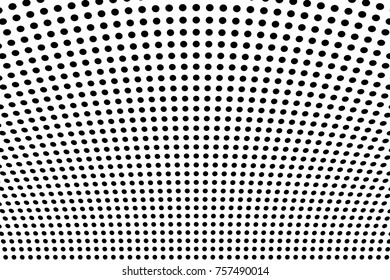 Abstract futuristic halftone pattern. Comic background. Dotted backdrop with circles, dots, point large scale. Design element for web banners, posters, cards, wallpapers, sites. Black, white color