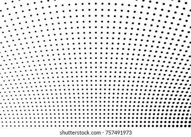 Abstract futuristic halftone pattern. Comic background. Dotted backdrop with circles, dots, point large scale. Design element for web banners, posters, cards, wallpapers, sites. Black, white color