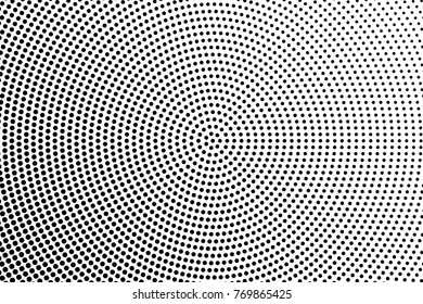 Abstract futuristic halftone pattern. Comic background. Dotted backdrop with circles, dots, point large scale. Design element for web banners, posters, cards, wallpapers, sites. Black and white color