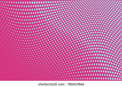 Abstract futuristic halftone pattern. Comic background. Dotted backdrop with circles, dots, point large scale. Design element for web banners, posters, cards, wallpapers, sites. Pink, blue color