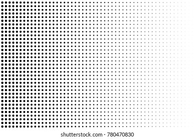 Abstract futuristic halftone pattern. Comic background. Dotted backdrop with circles, dots, point large scale. Design element for web banners, posters, cards, wallpapers, sites. Black and white color