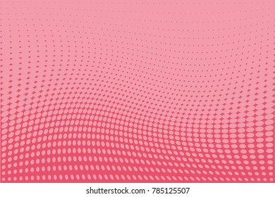 Abstract futuristic halftone pattern. Comic background. Dotted backdrop with circles, dots, point large scale. Design element for web banners, posters, cards, wallpapers, sites. Pink color