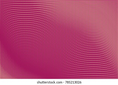 Abstract futuristic halftone pattern. Comic background. Dotted backdrop with circles, dots, point large scale. Design element for web banners, posters, cards, wallpapers, sites. Pink color