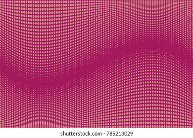 Abstract futuristic halftone pattern. Comic background. Dotted backdrop with circles, dots, point large scale. Design element for web banners, posters, cards, wallpapers, sites. Pink color