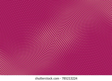 Abstract futuristic halftone pattern. Comic background. Dotted backdrop with circles, dots, point large scale. Design element for web banners, posters, cards, wallpapers, sites. Pink color