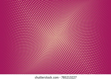 Abstract futuristic halftone pattern. Comic background. Dotted backdrop with circles, dots, point large scale. Design element for web banners, posters, cards, wallpapers, sites. Pink color