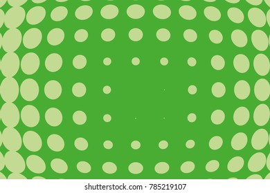Abstract futuristic halftone pattern. Comic background. Dotted backdrop with circles, dots, point large scale. Design element for web banners, posters, cards, wallpapers, sites. Green color