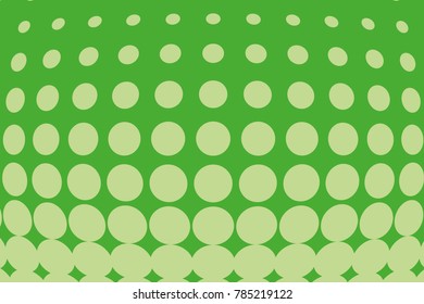 Abstract futuristic halftone pattern. Comic background. Dotted backdrop with circles, dots, point large scale. Design element for web banners, posters, cards, wallpapers, sites. Green color