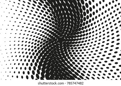 Abstract futuristic halftone pattern. Comic background. Dotted backdrop with circles, dots, point large scale. Design element for web banners, posters, cards, wallpapers, sites. Black and white color