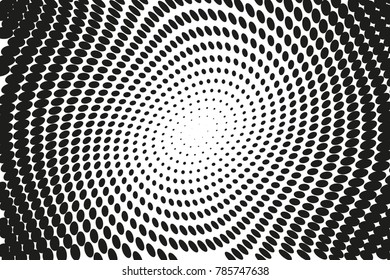 Abstract futuristic halftone pattern. Comic background. Dotted backdrop with circles, dots, point large scale. Design element for web banners, posters, cards, wallpapers, sites. Black and white color