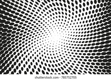 Abstract futuristic halftone pattern. Comic background. Dotted backdrop with circles, dots, point large scale. Design element for web banners, posters, cards, wallpapers, sites. Black and white color