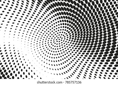 Abstract futuristic halftone pattern. Comic background. Dotted backdrop with circles, dots, point large scale. Design element for web banners, posters, cards, wallpapers, sites. Black and white color