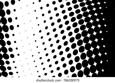 Abstract futuristic halftone pattern. Comic background. Dotted backdrop with circles, dots, point large scale. Design element for web banners, posters, cards, wallpapers, sites. Black and white color