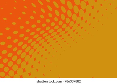 Abstract futuristic halftone pattern. Comic background. Dotted backdrop with circles, dots, point large scale. Design element for web banners, posters, cards, wallpapers, sites. Orange color
