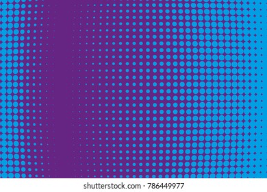  Abstract futuristic halftone pattern. Comic background. Dotted backdrop with circles, dots, point large scale. Design element for web banners, posters, cards, wallpapers, sites. Blue, purple color
