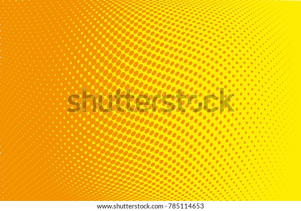 Abstract futuristic halftone pattern. Comic background.
Dotted backdrop with circles, dots, point large scale. Design
element for web banners, posters, cards, wallpapers, sites. Yellow,
orange color 