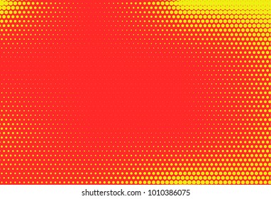 Abstract futuristic halftone pattern. Digital gradient. Dotted background with circles, dots, point small scale. Design element for web banners, posters, cards, wallpapers, sites. Brihgt orange color