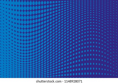 Abstract futuristic halftone pattern. Dotted lines backdrop with circles, dots, point large scale. Design element for web banners, posters, cards, wallpapers, sites. Blue color